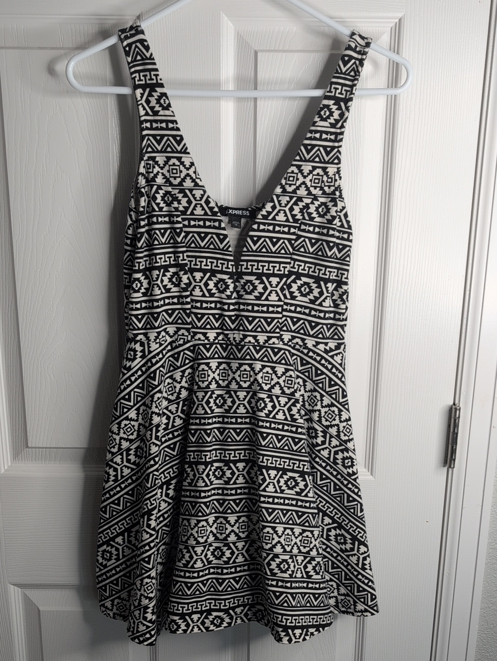 Express Black and White Aztec Print Sleeveless Romper Size S